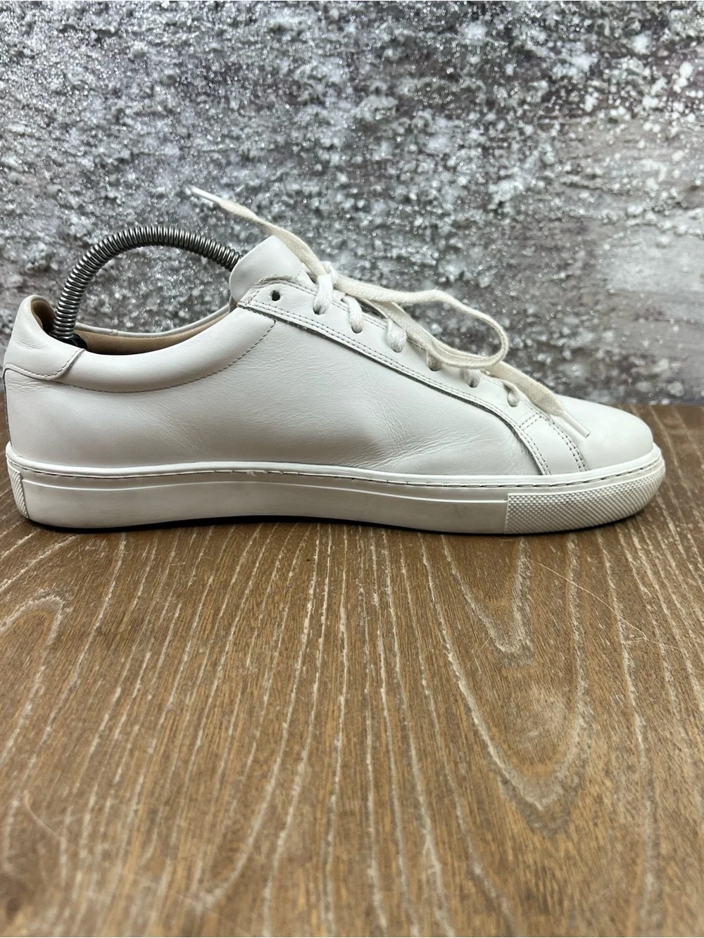 602 Suitsupply Minimalist White Leather Men’s Sneakers 9 US